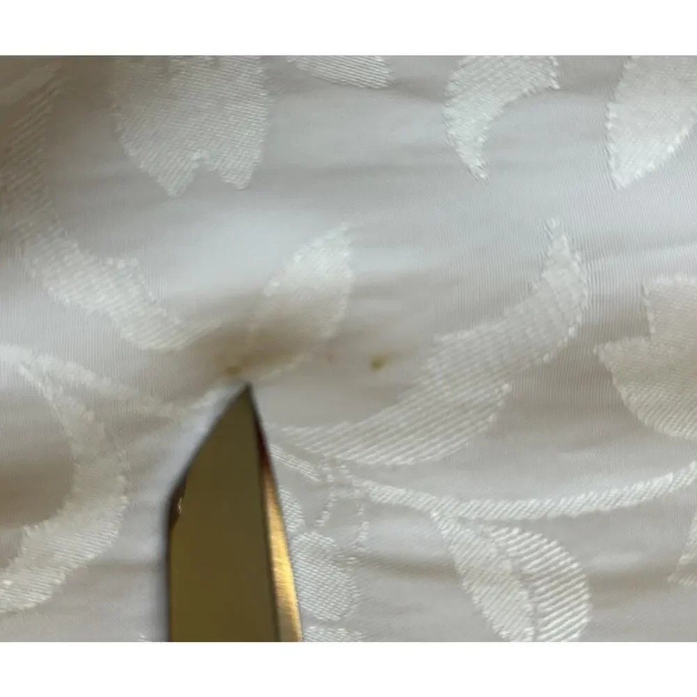 VTG 1950’s White Damask & Velvet Floral Embroidered Robe House Coat Retro Japan